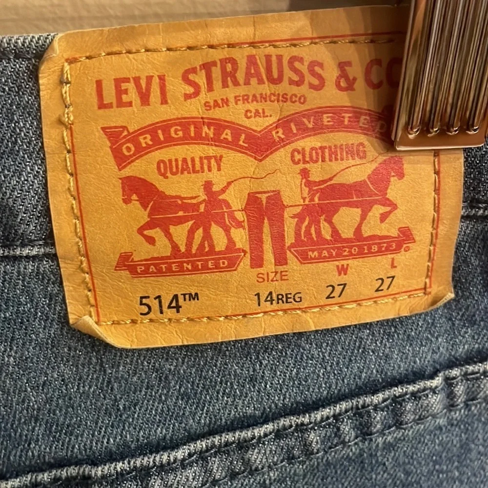 LEVIS 514 Big Boys straight leg denim jeans with stretch size 14 reg 27W 27L